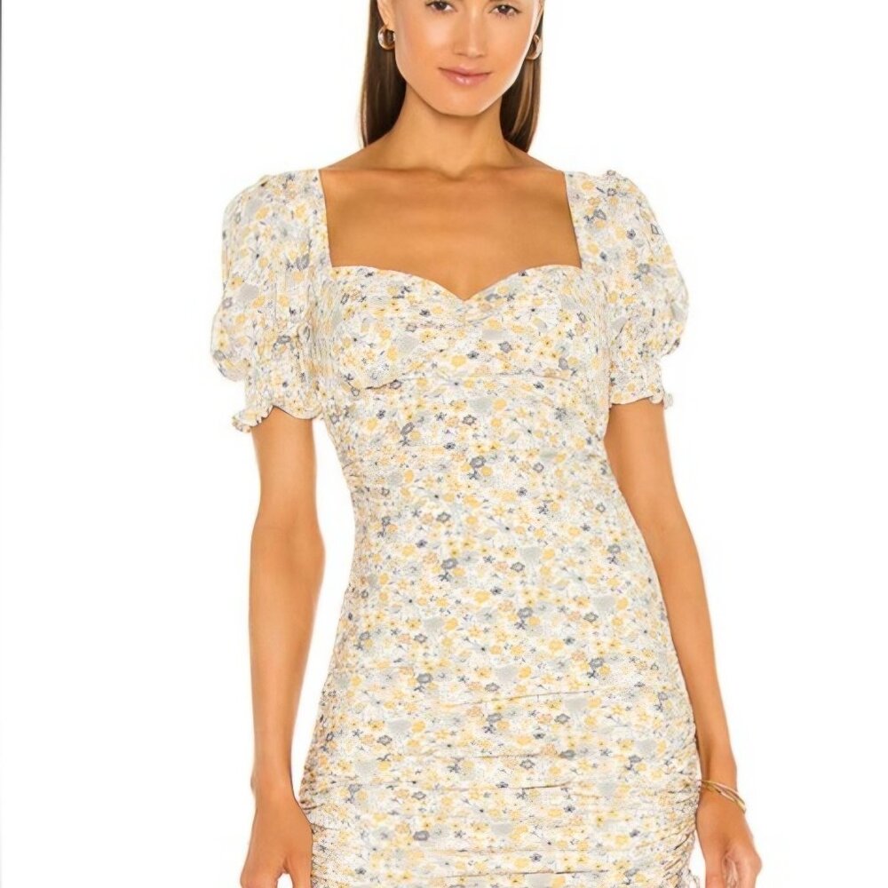 Bardo Cindy Sweetheart neckline floral midi dress